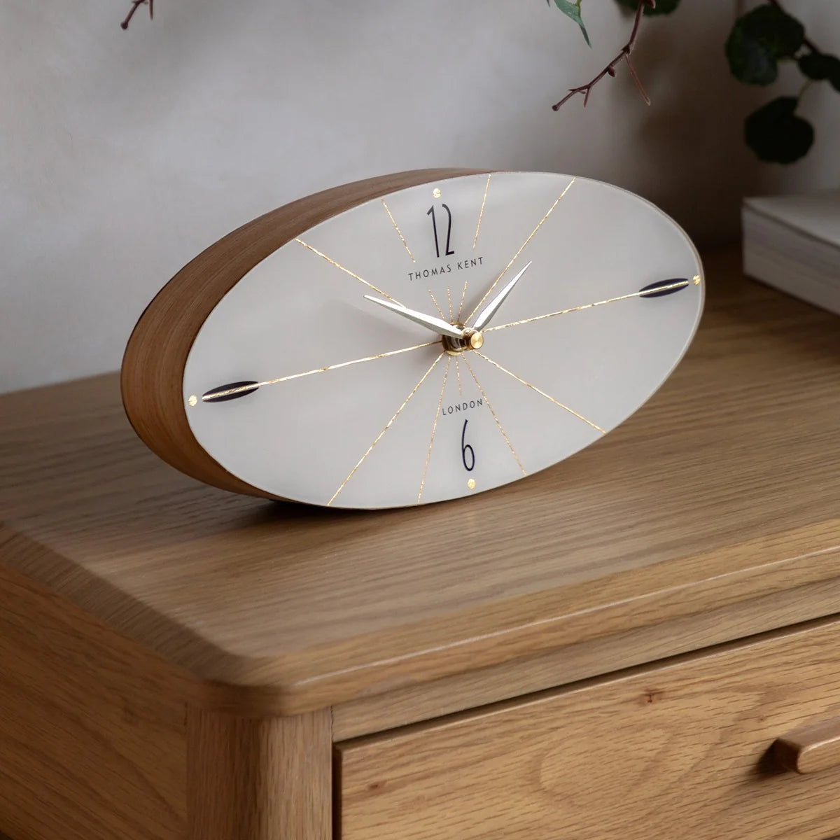 Greenwich Mantel Clock | Oak Stripe