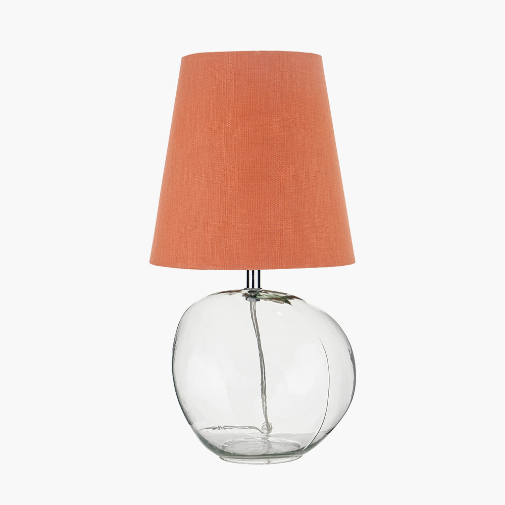 Hallie Clear Glass Table Lamp | Terracotta