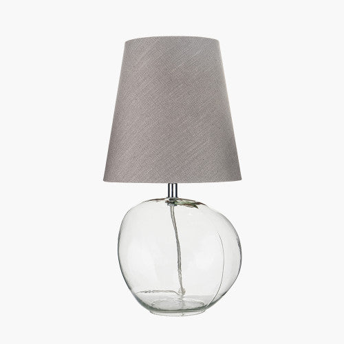 Hallie Clear Glass Table Lamp | Grey