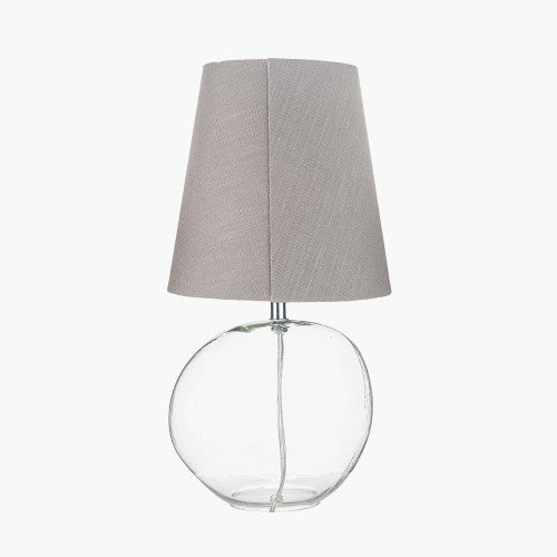 Hallie Clear Glass Table Lamp | Grey