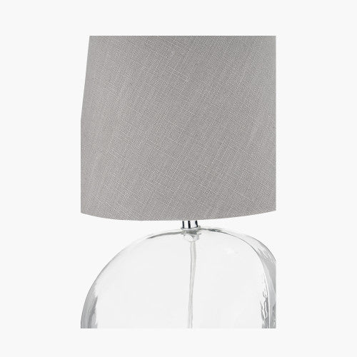 Hallie Clear Glass Table Lamp | Grey