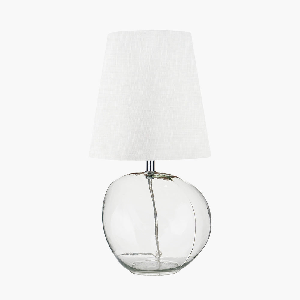 Hallie Clear Glass Table Lamp | White