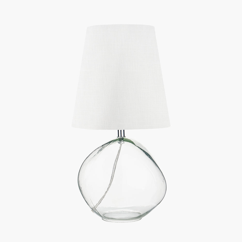 Hallie Clear Glass Table Lamp | White