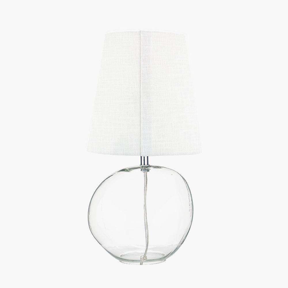Hallie Clear Glass Table Lamp | White