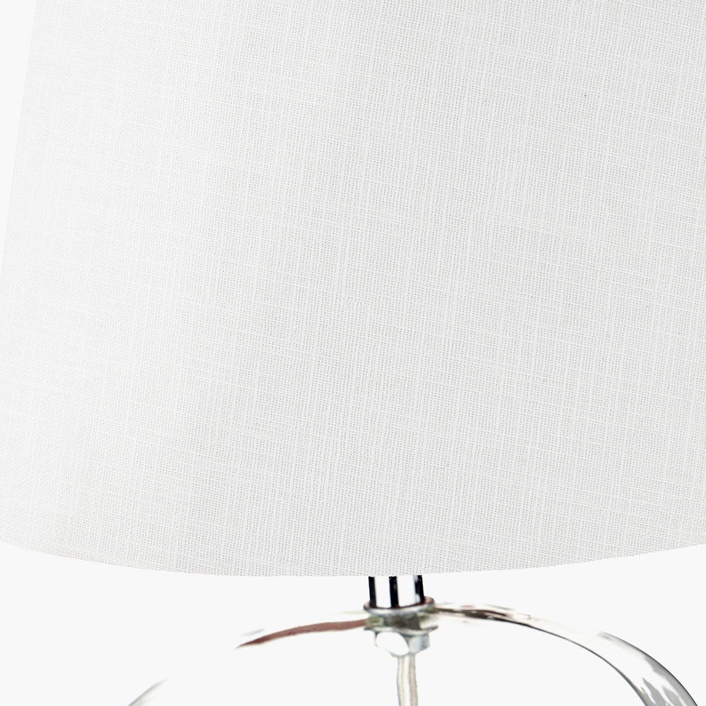 Hallie Clear Glass Table Lamp | White