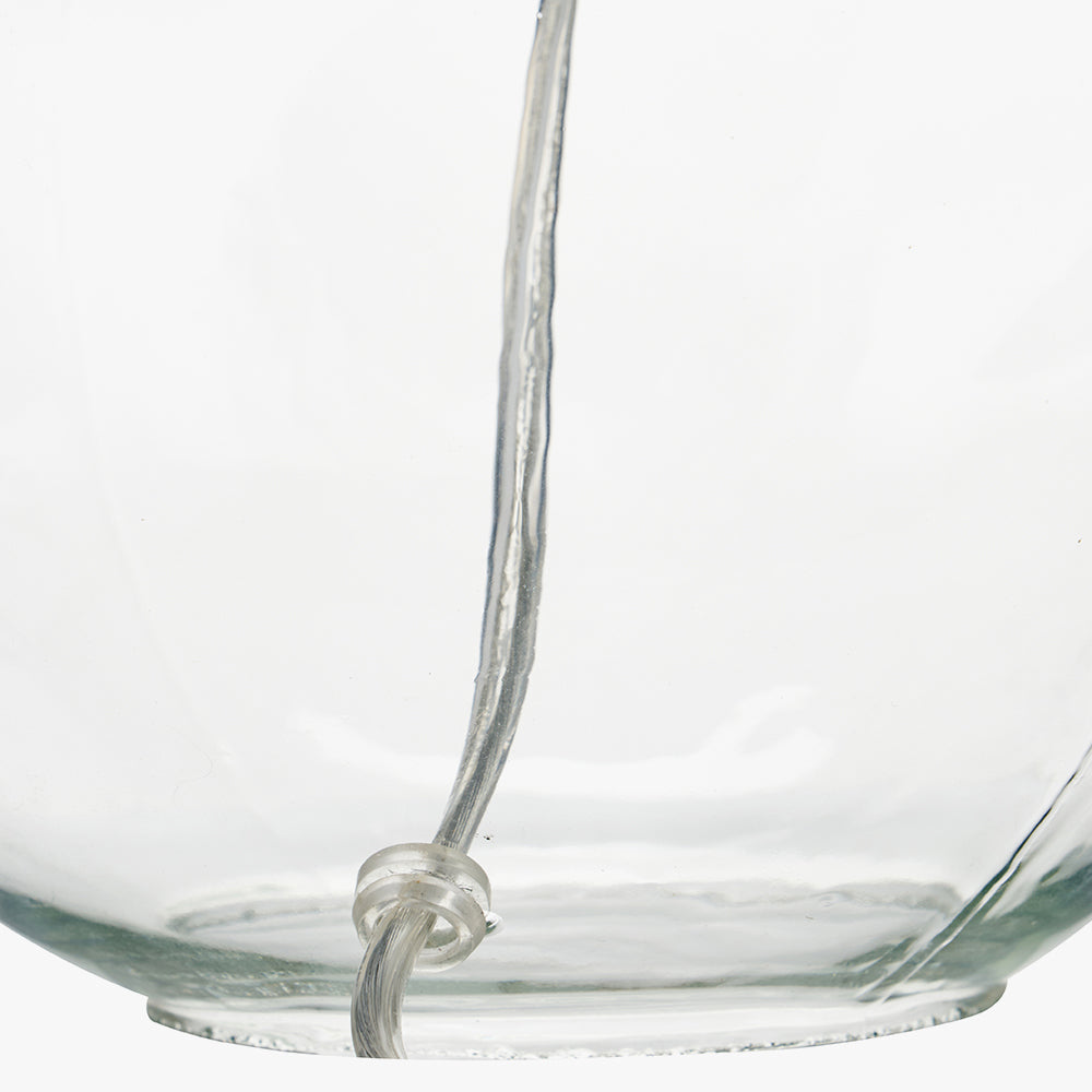 Hallie Clear Glass Table Lamp | White