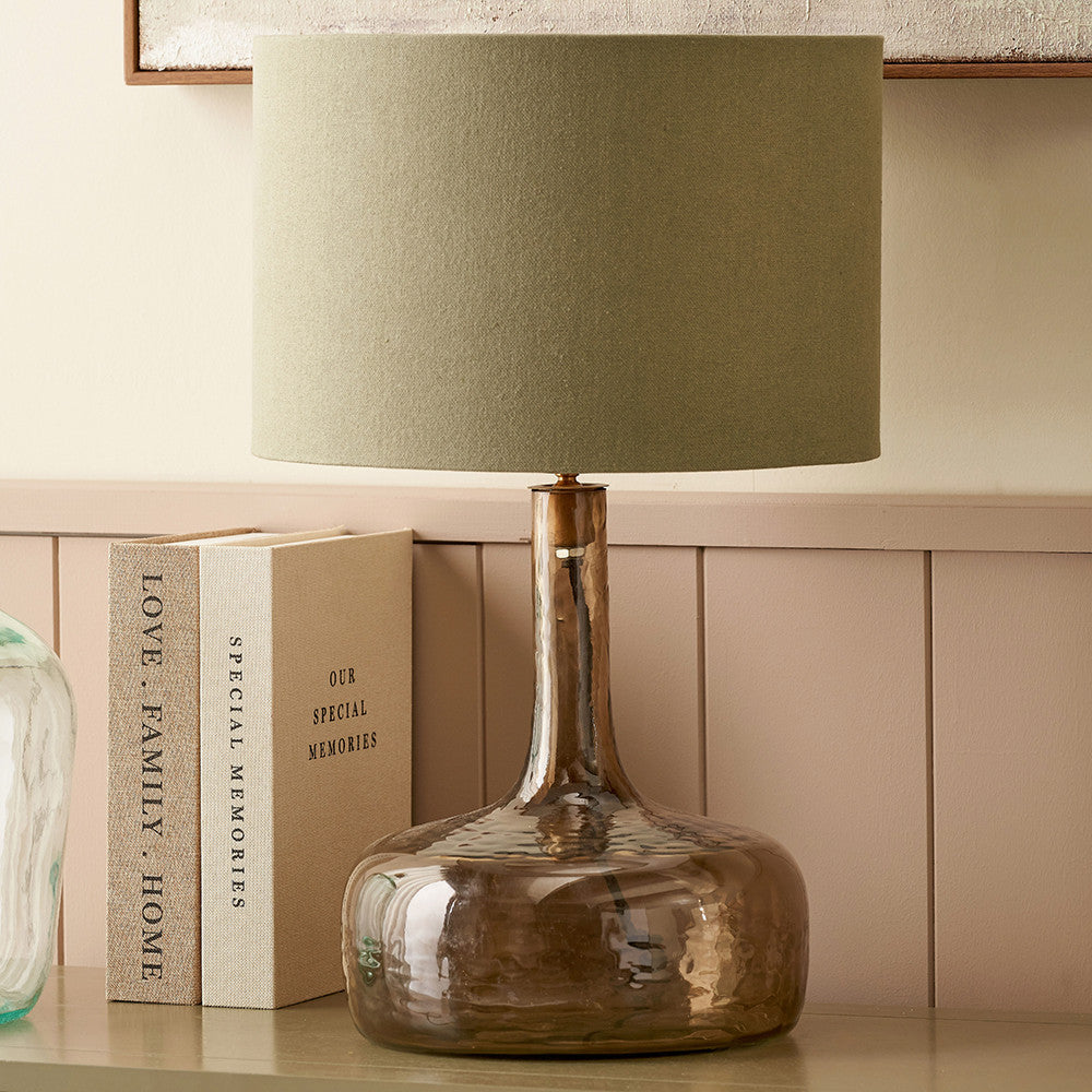 Avani Olive Glass Bottle Table Lamp
