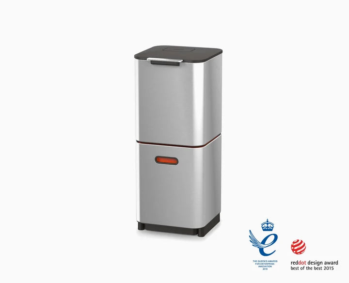 Totem Compact 40L Stainless-steel Waste & Recycling Bin | Stainless Steal