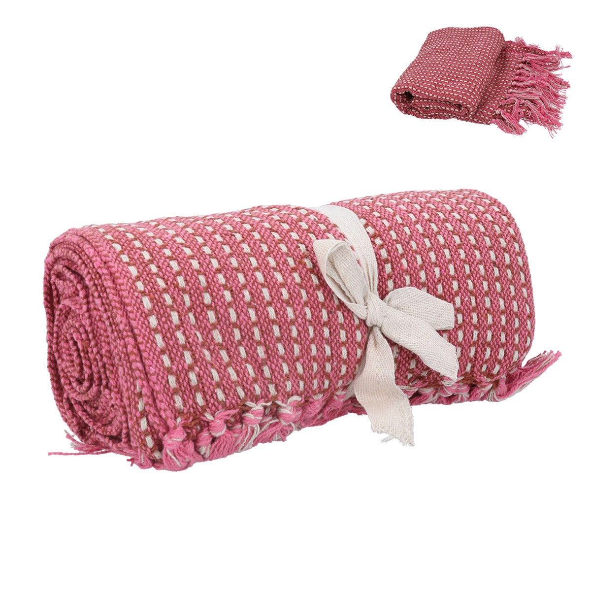 Woven Retro Throw | Pink