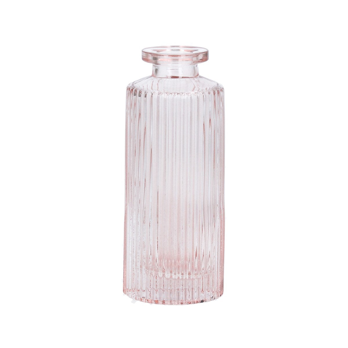 Pink Ribbed Bottle Vase