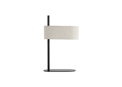 Hessian 1Lt Table Lamp | Black Metal with Linen Shade