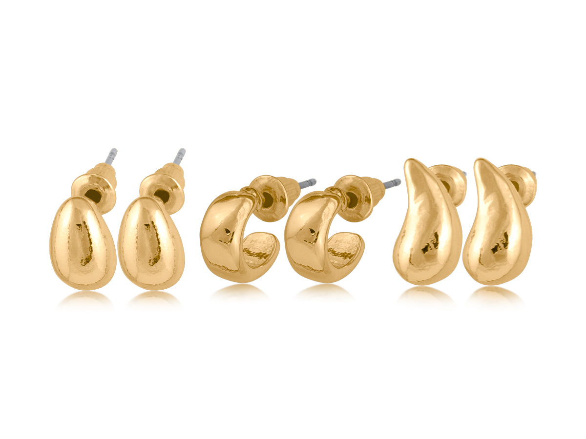 Altea Set Of 3 Organic Shape | Earrings