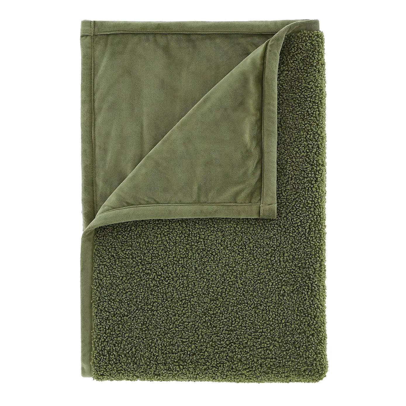 So Soft Velvet Boucle Throw | Green