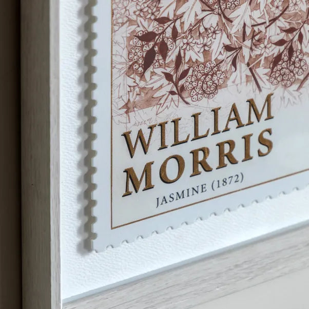 William Morris Stamp Red Framed Art