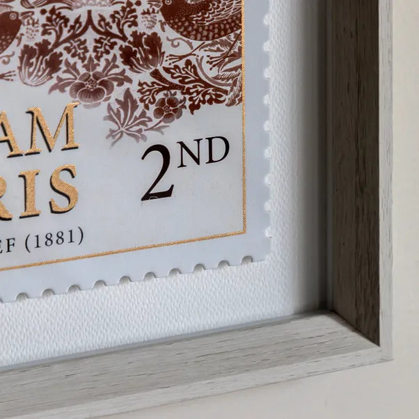 William Morris Stamp Red Framed Art