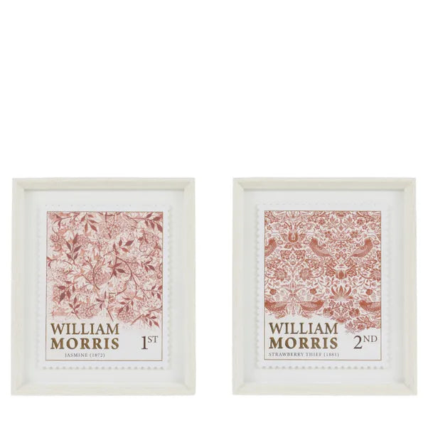 William Morris Stamp Red Framed Art
