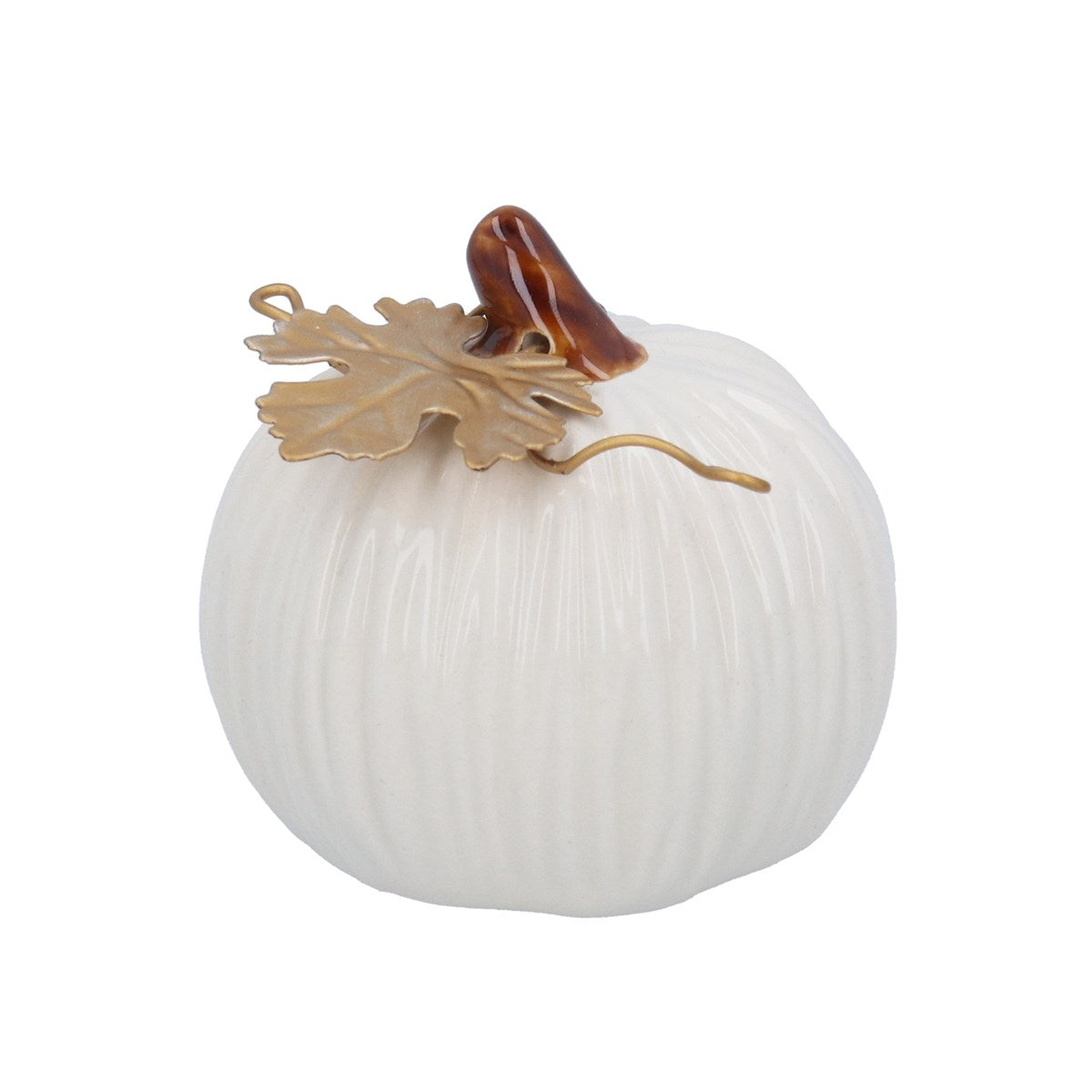 Gold Leaf Pumpkin | White