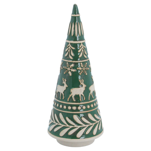 Green Embossed Cone Tree