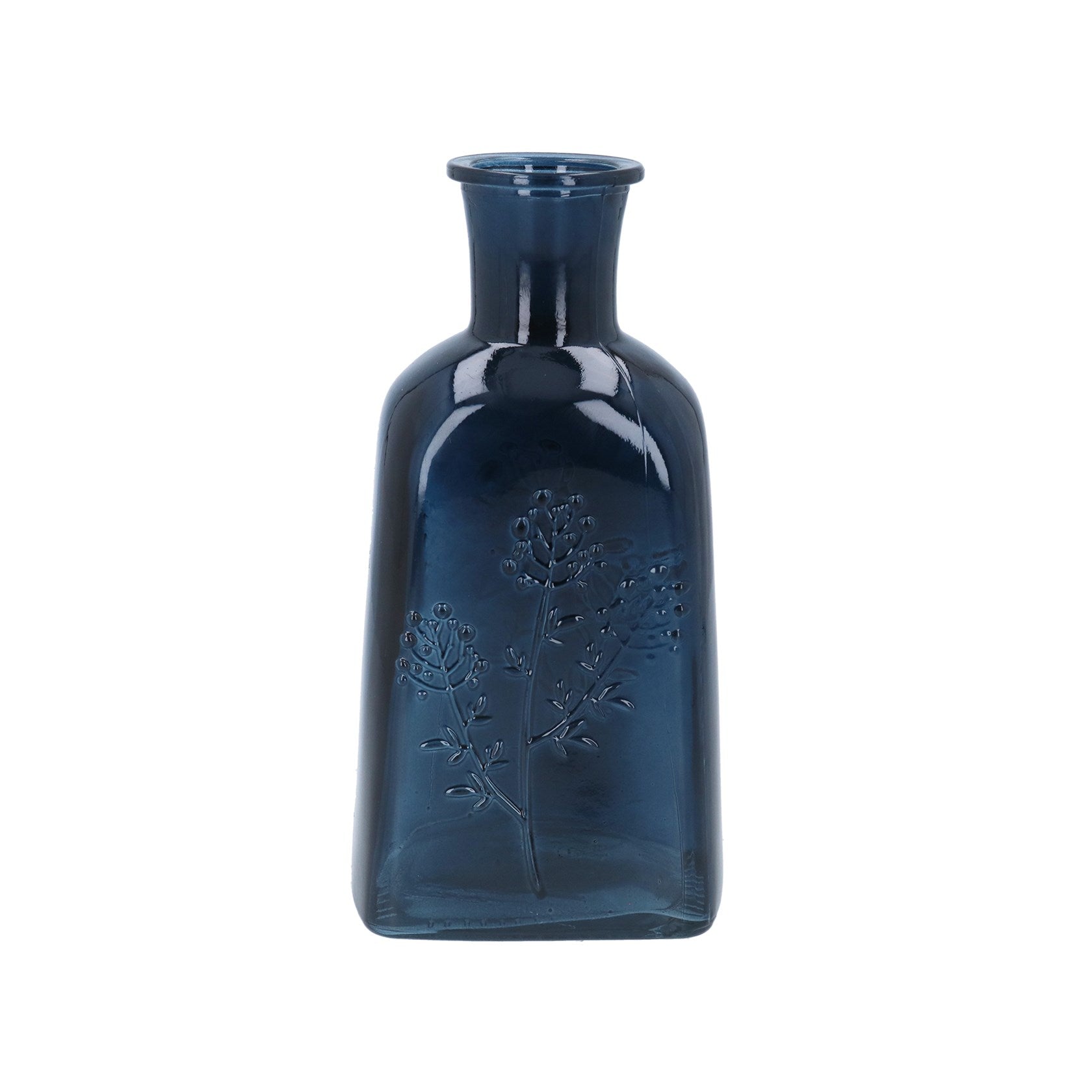 Navy Wildflower Bottle | 19cm Glass Vase