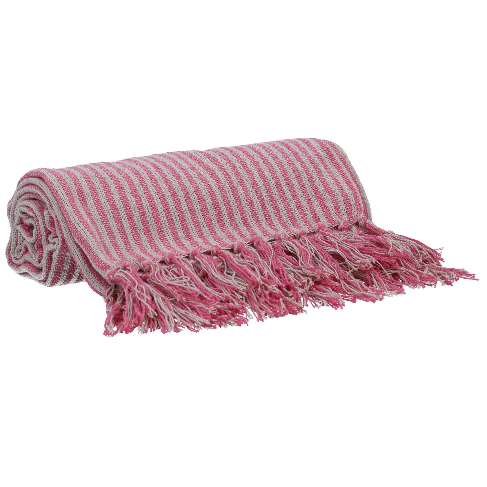 Pink Woven Stripe | Cotton Throw