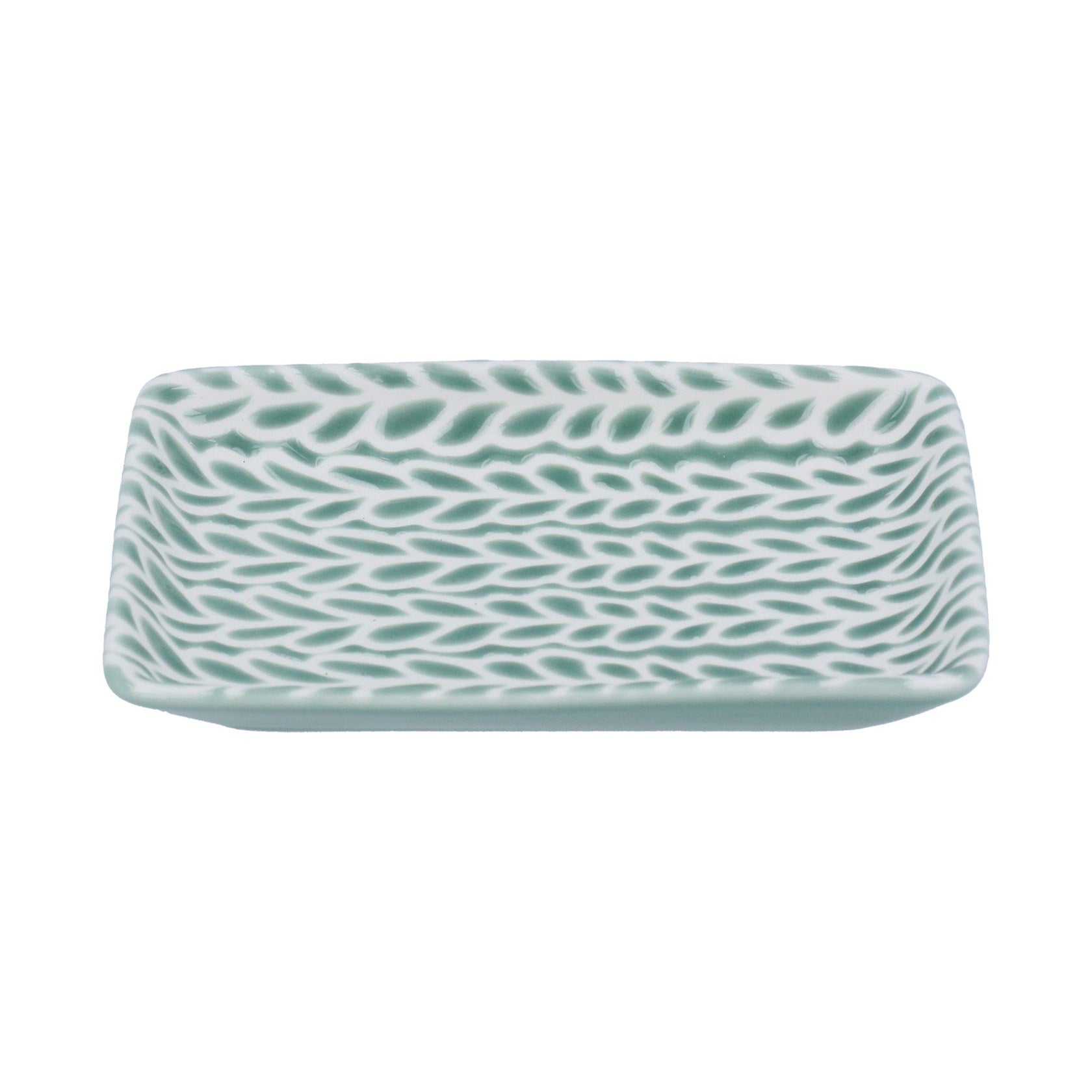 Green & White Porcelain Leaves | Trinket Dish