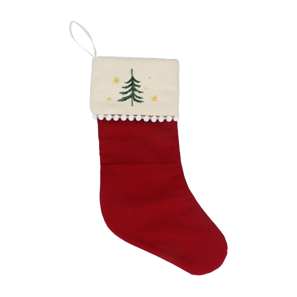 Red and Cream Christmas Tree Stocking