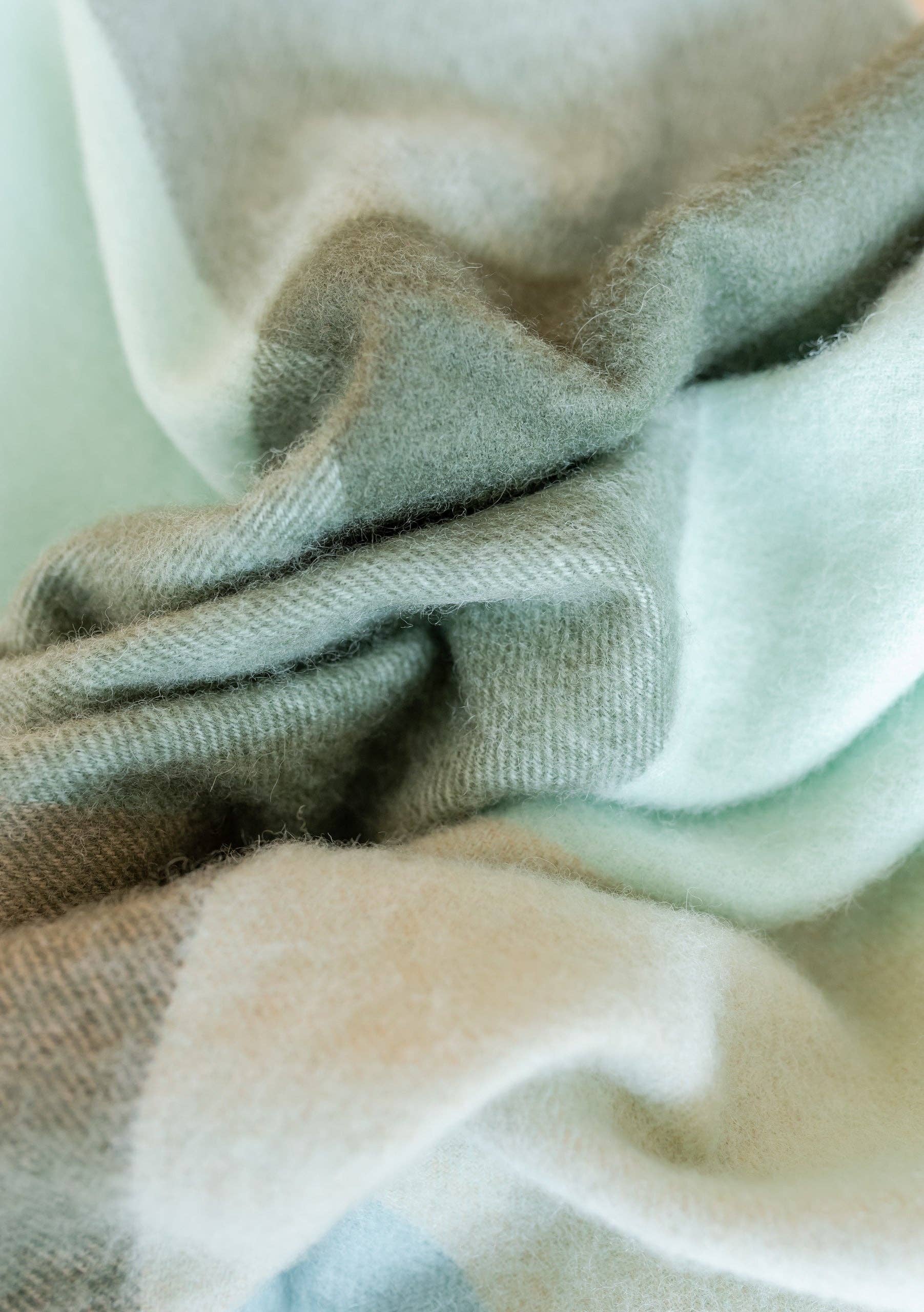 Lambswool Baby Blanket in Forest Block Check