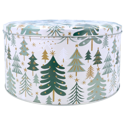 Cream & Green Trees | Cake Tin