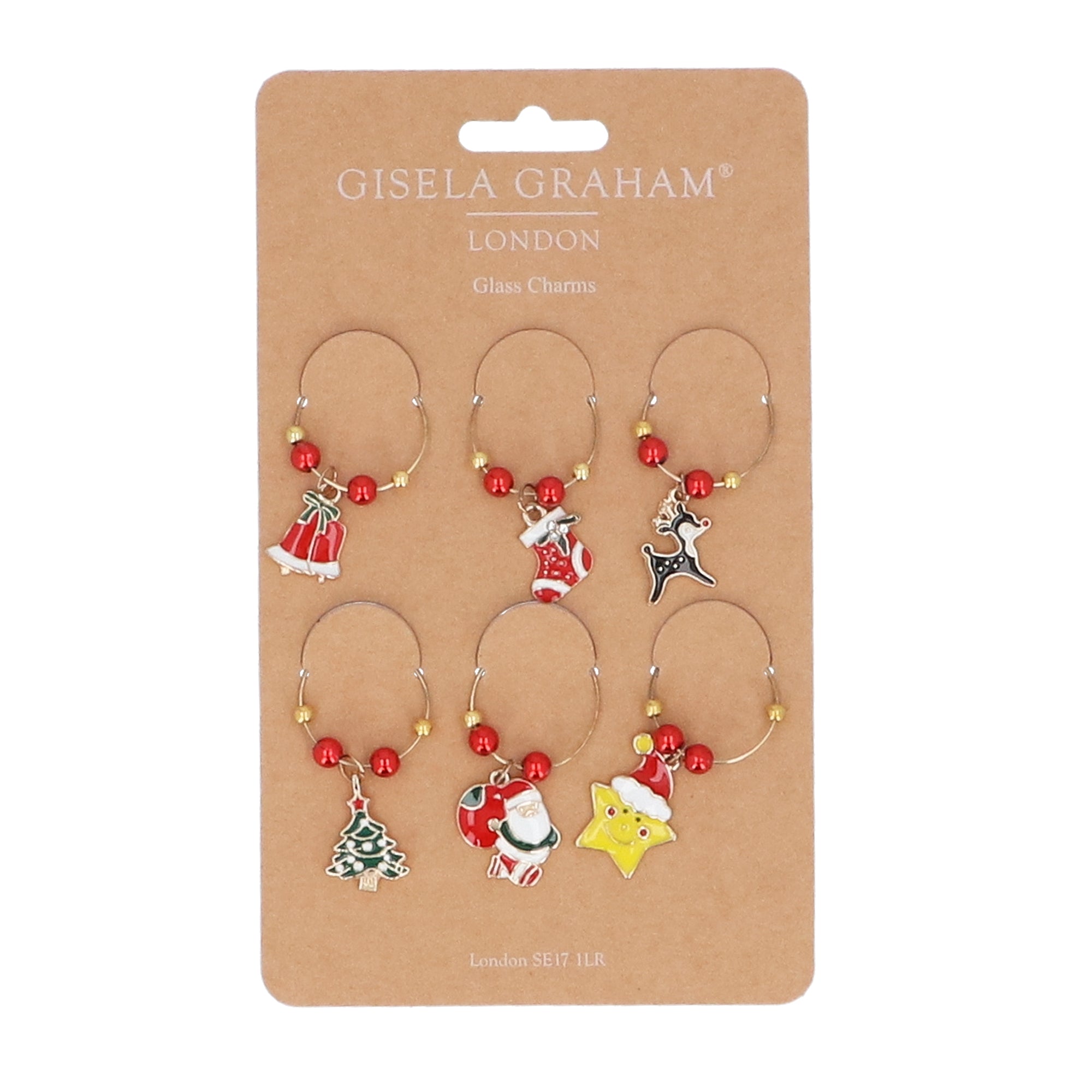 Christmas Glass Charms | Red