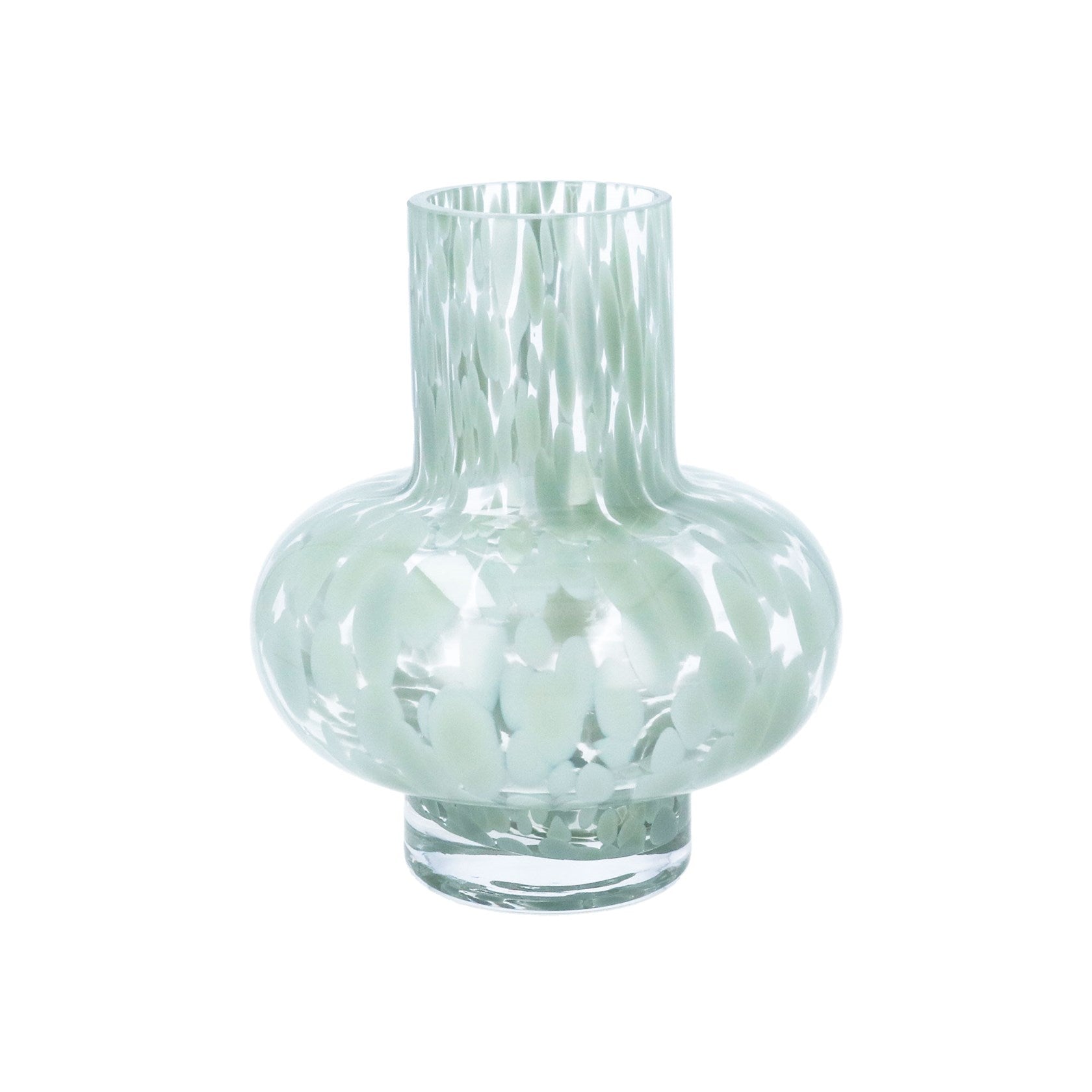 Sage Green Tortoiseshell Funnel | Glass Vase