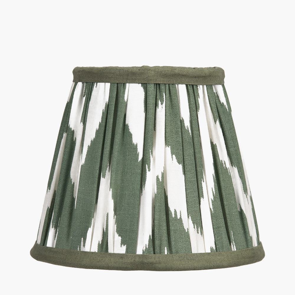 Kamilah Sage Chevron Pattered Mushroom Pleat Tapered Lampshade