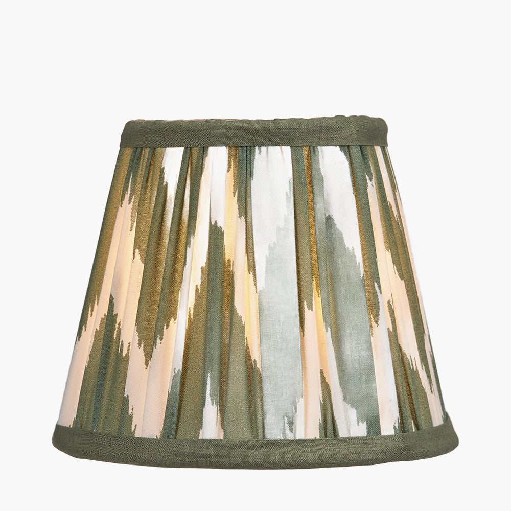 Kamilah Sage Chevron Pattered Mushroom Pleat Tapered Lampshade