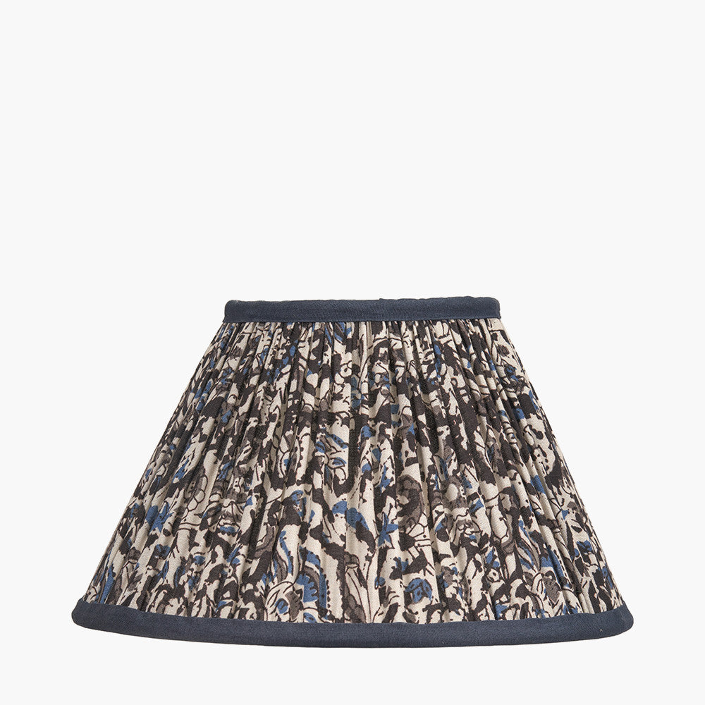 Ornella Blue Floral Design Mushroom Pleat Empire Lampshade