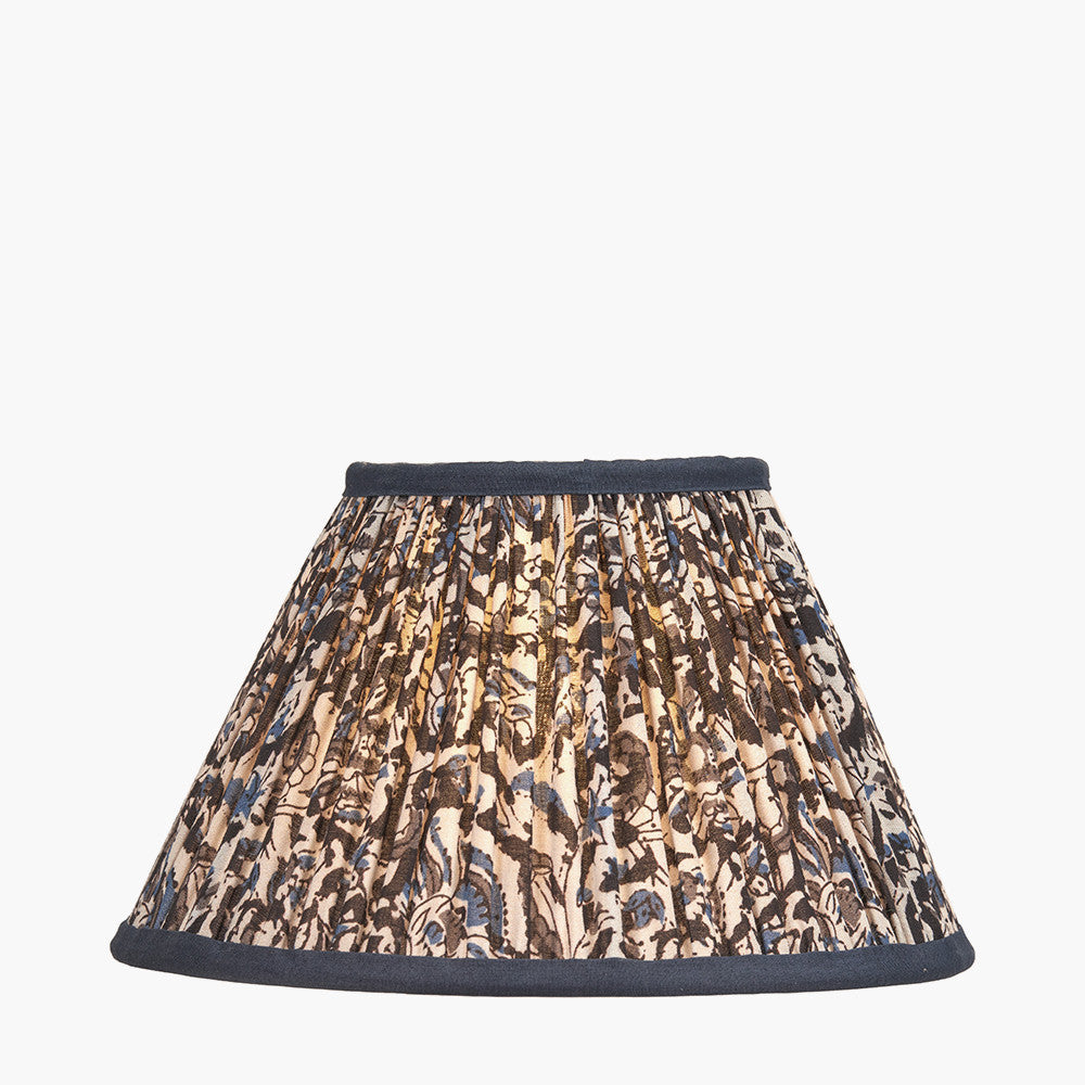 Ornella Blue Floral Design Mushroom Pleat Empire Lampshade