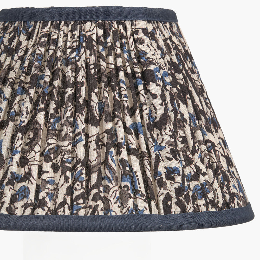 Ornella Blue Floral Design Mushroom Pleat Empire Lampshade