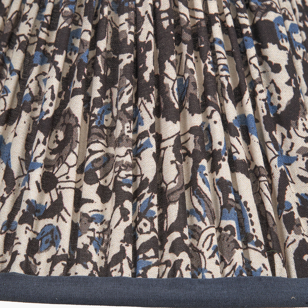 Ornella Blue Floral Design Mushroom Pleat Empire Lampshade