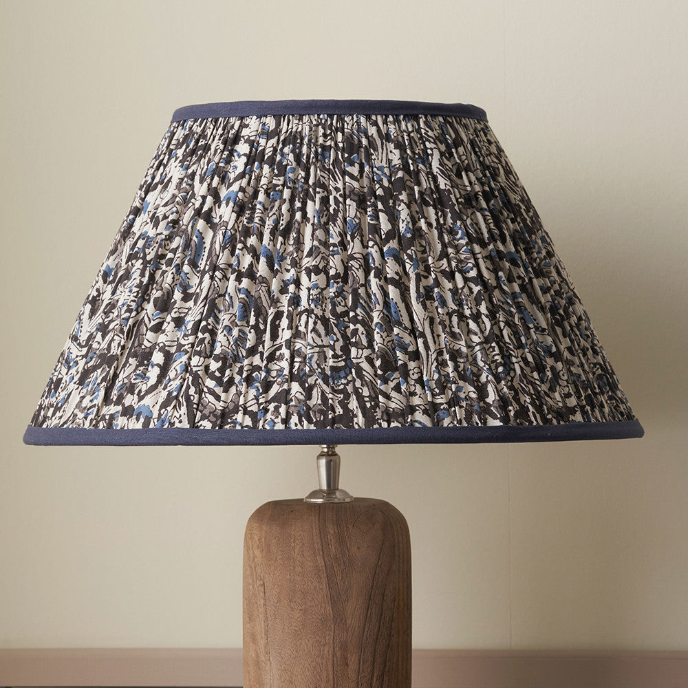 Ornella Blue Floral Design Mushroom Pleat Empire Lampshade