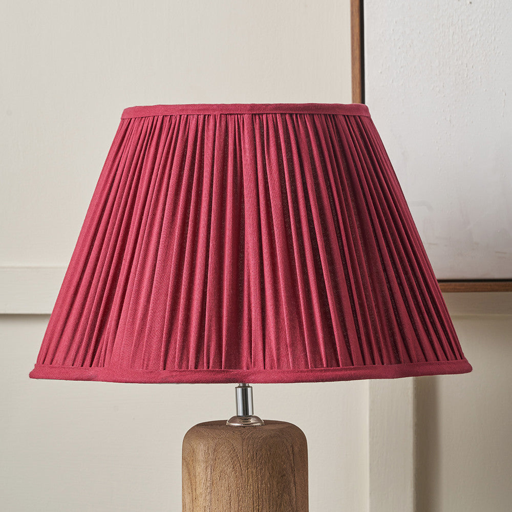 Malia Mulberry Red Mushroom Pleat Scalloped Tapered Lampshade | 35cm