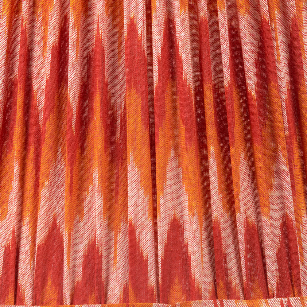 Pink and Orange Ikat Patterned Mushroom Pleat Tapered Lampshade