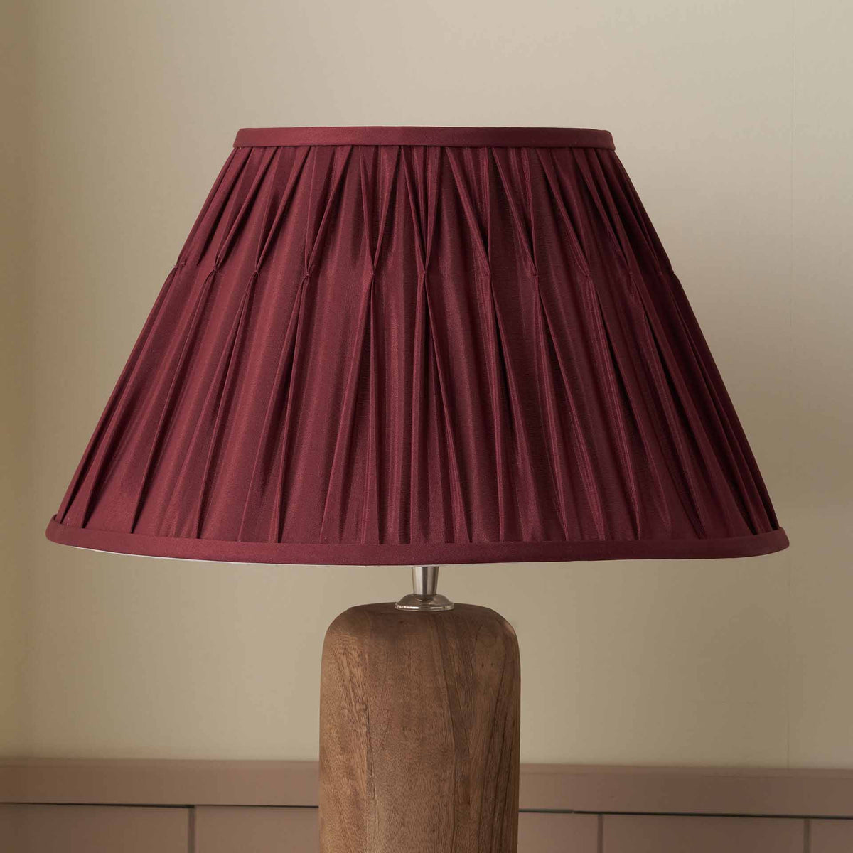 Garbo Mulberry Silk Mix Pinch Pleat Tapered Lampshade | 35cm
