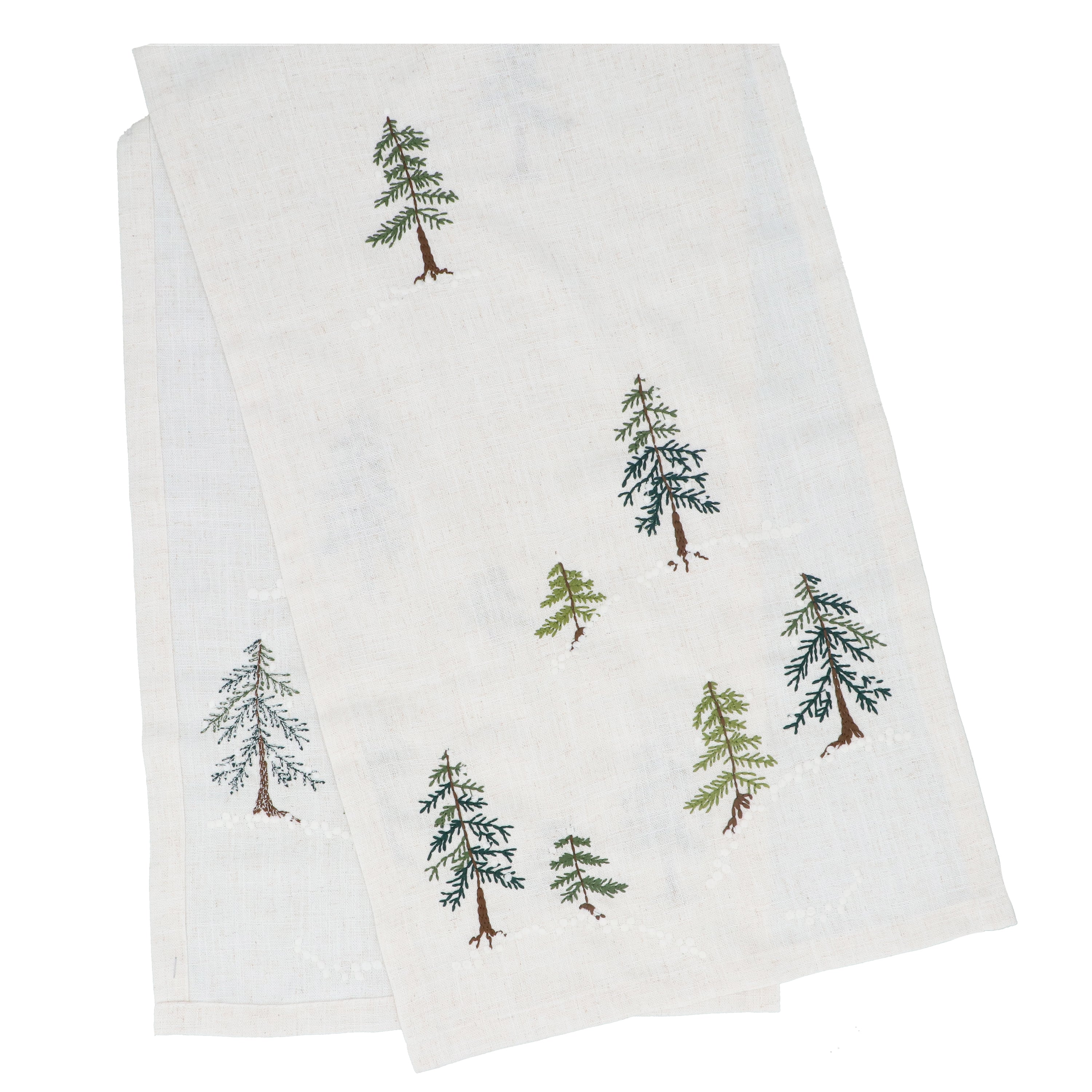 Embroidered Christmas Trees | Table Runner