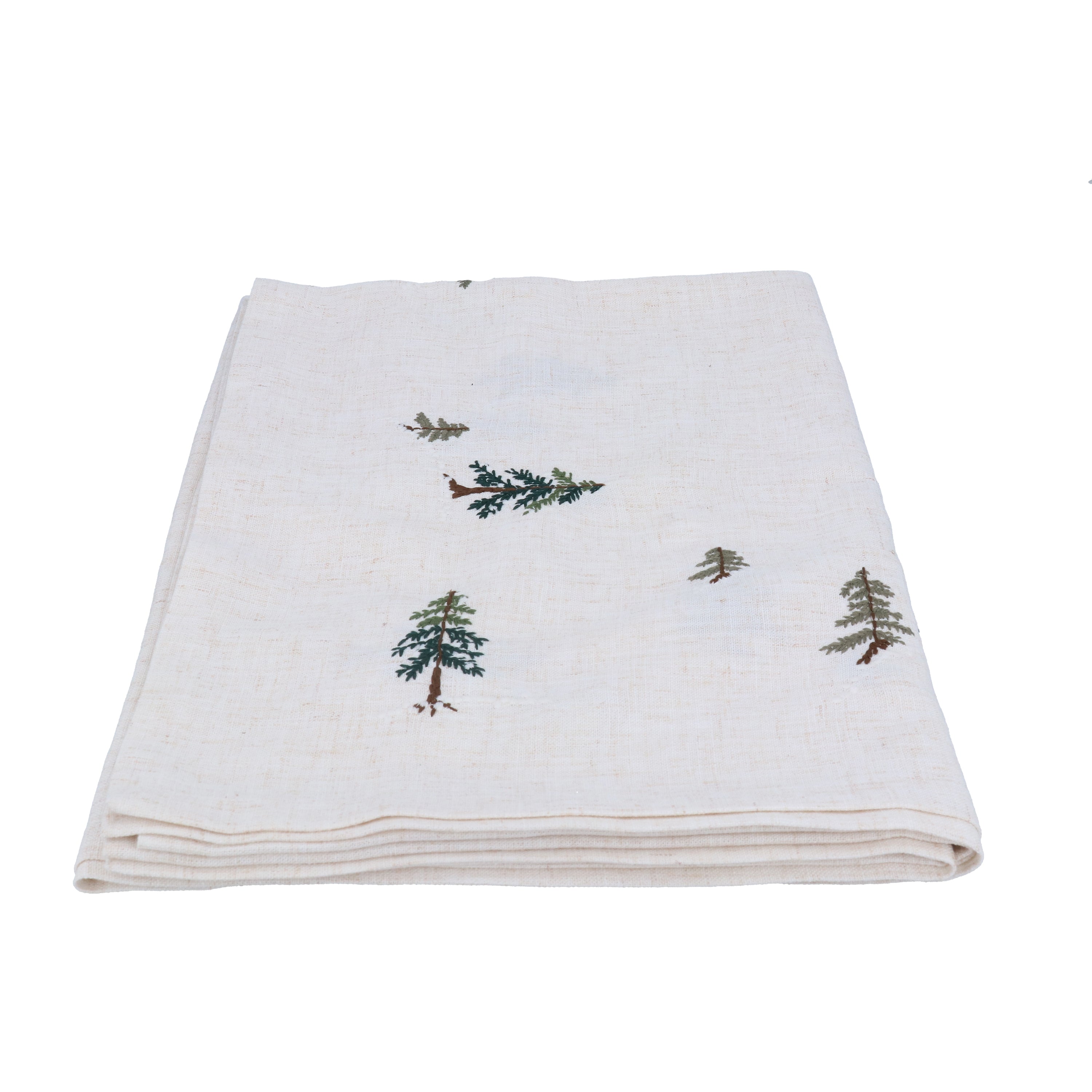 Embroidered Christmas Trees | Tablecloth