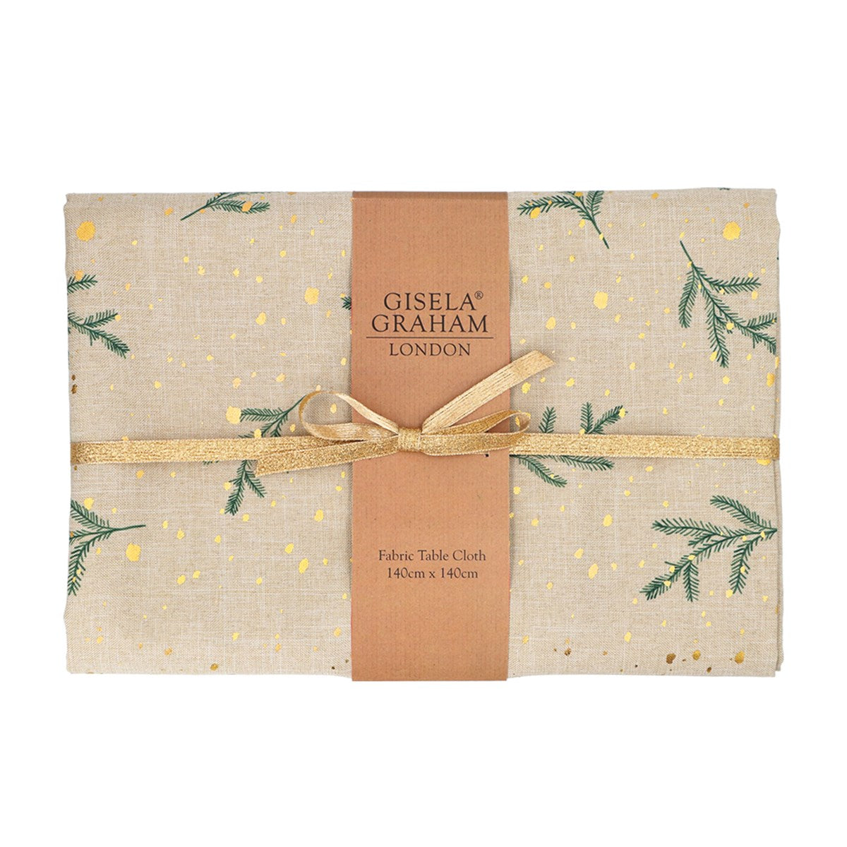 Sprigs/Gold Snow | Fabric Tablecloth