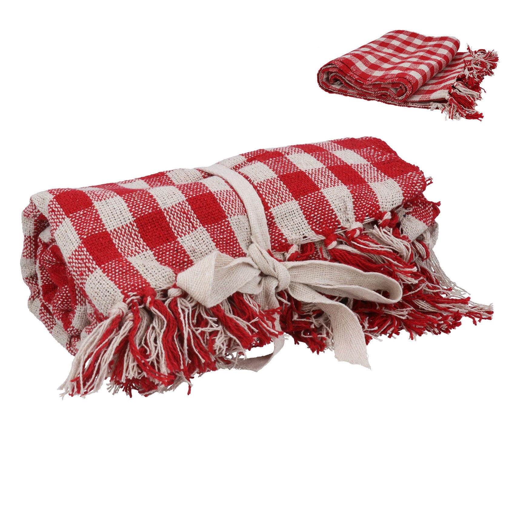 Red Bistro Check | Cotton Woven Throw
