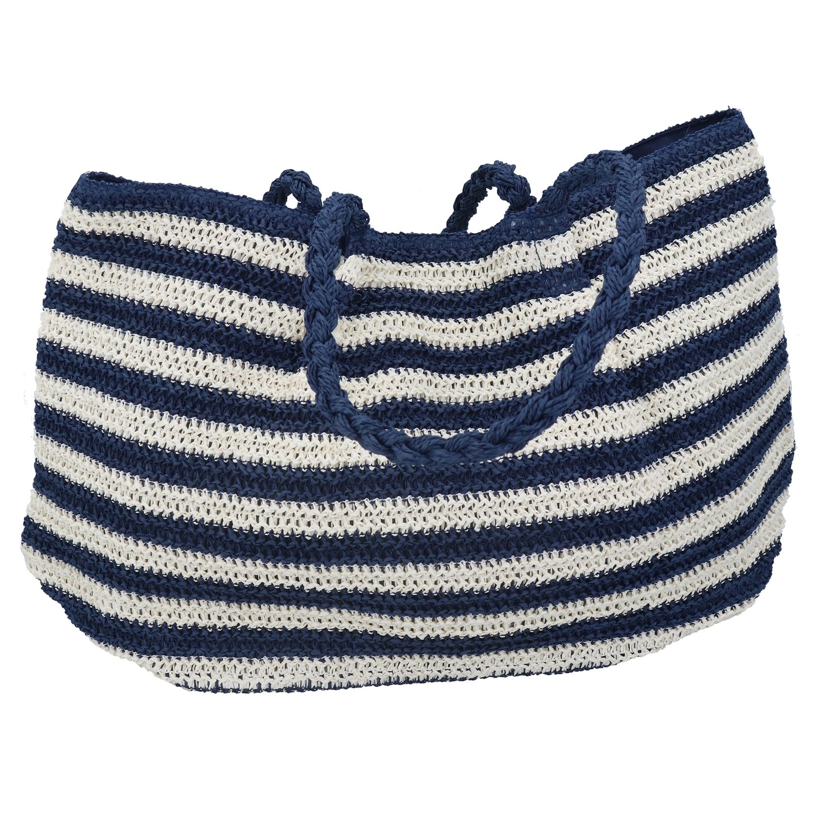 Striped Oversized Straw Shopper Bag