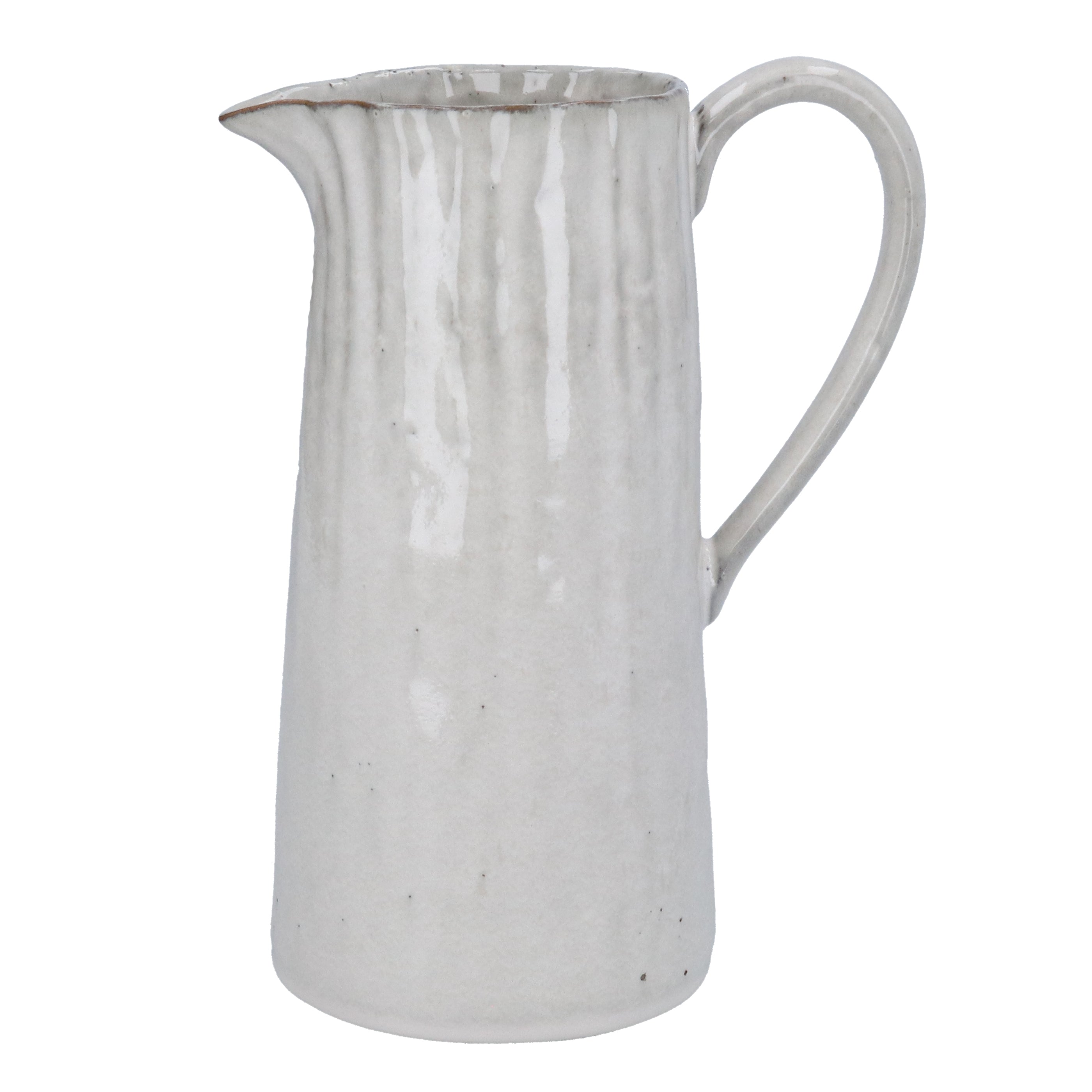 Taupe Stoneware Pinched Pitcher Jug