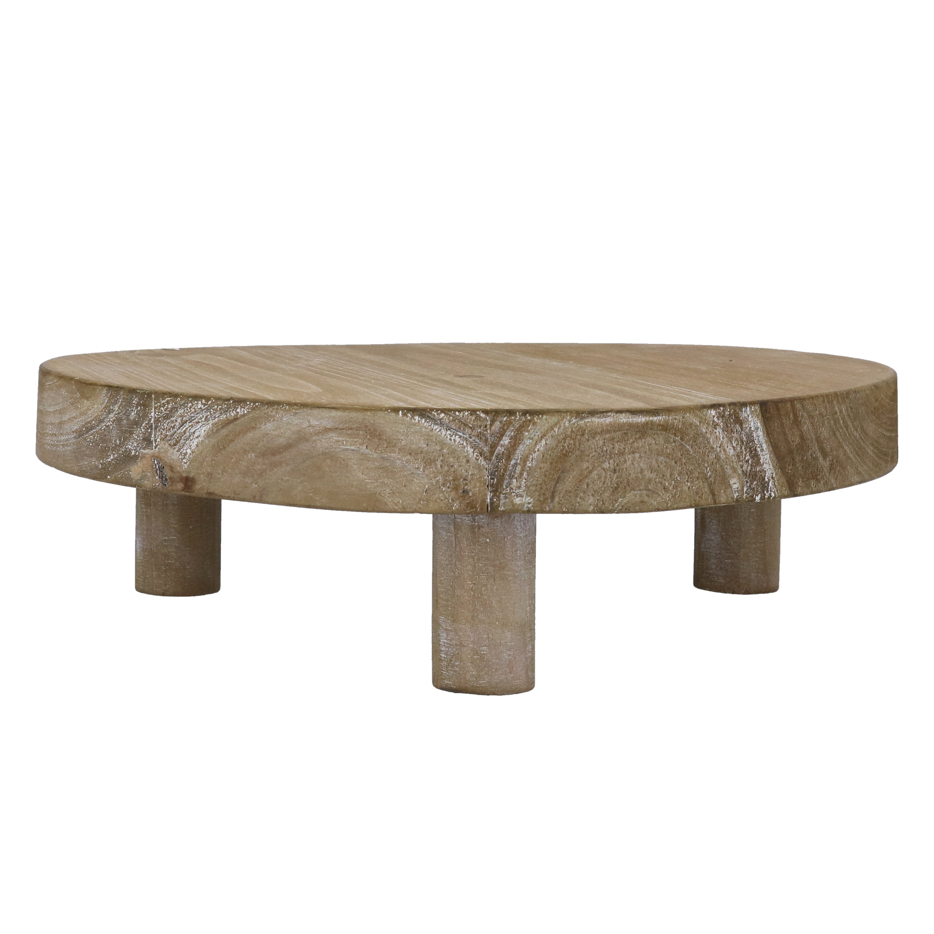 Natural Round High Riser | Wood Decoration