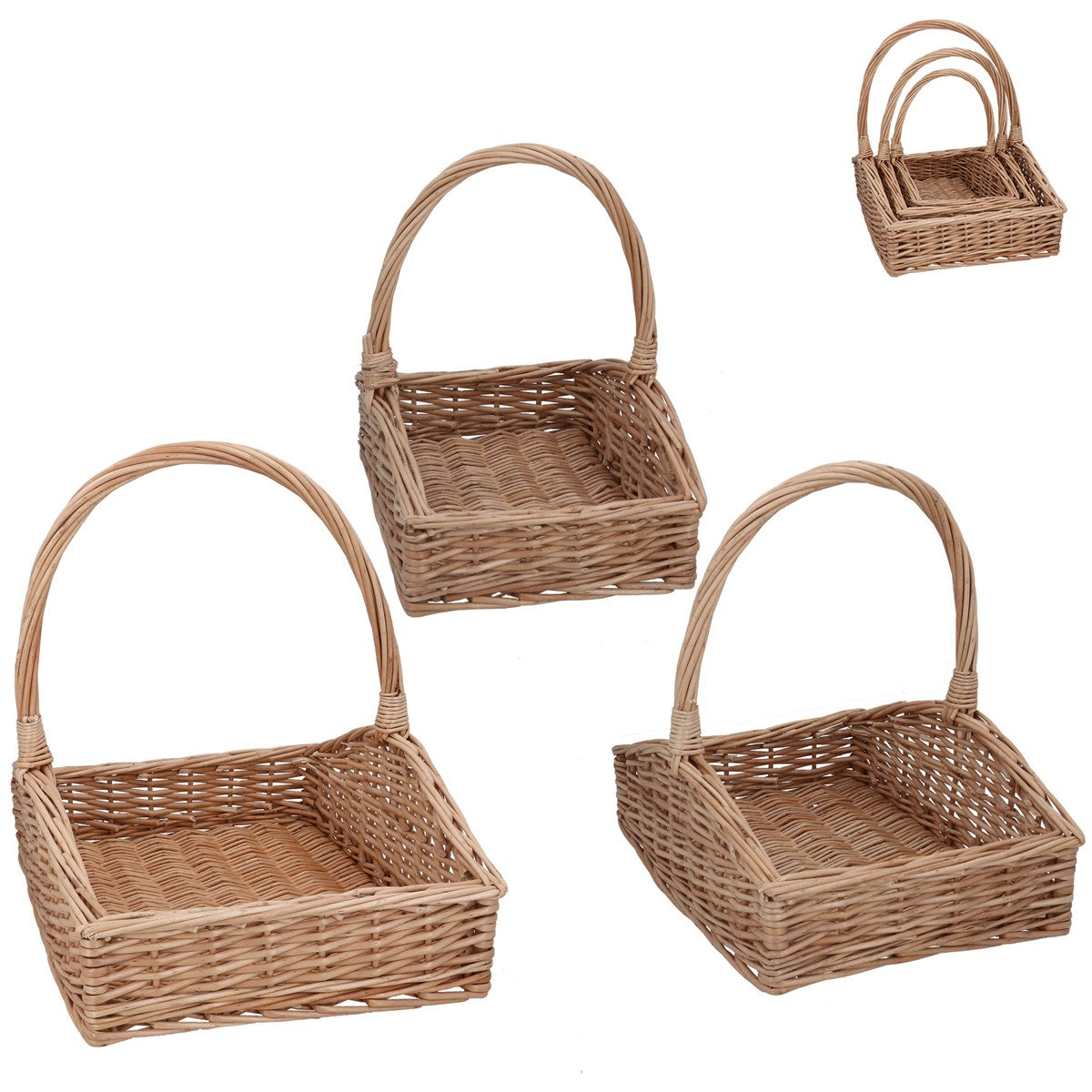 Straw Basket | Wicker Rectangle w Handle
