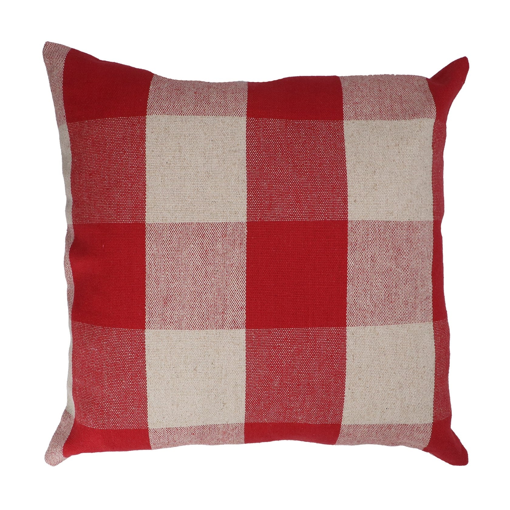 Red & Natural Check | Cotton Cushion