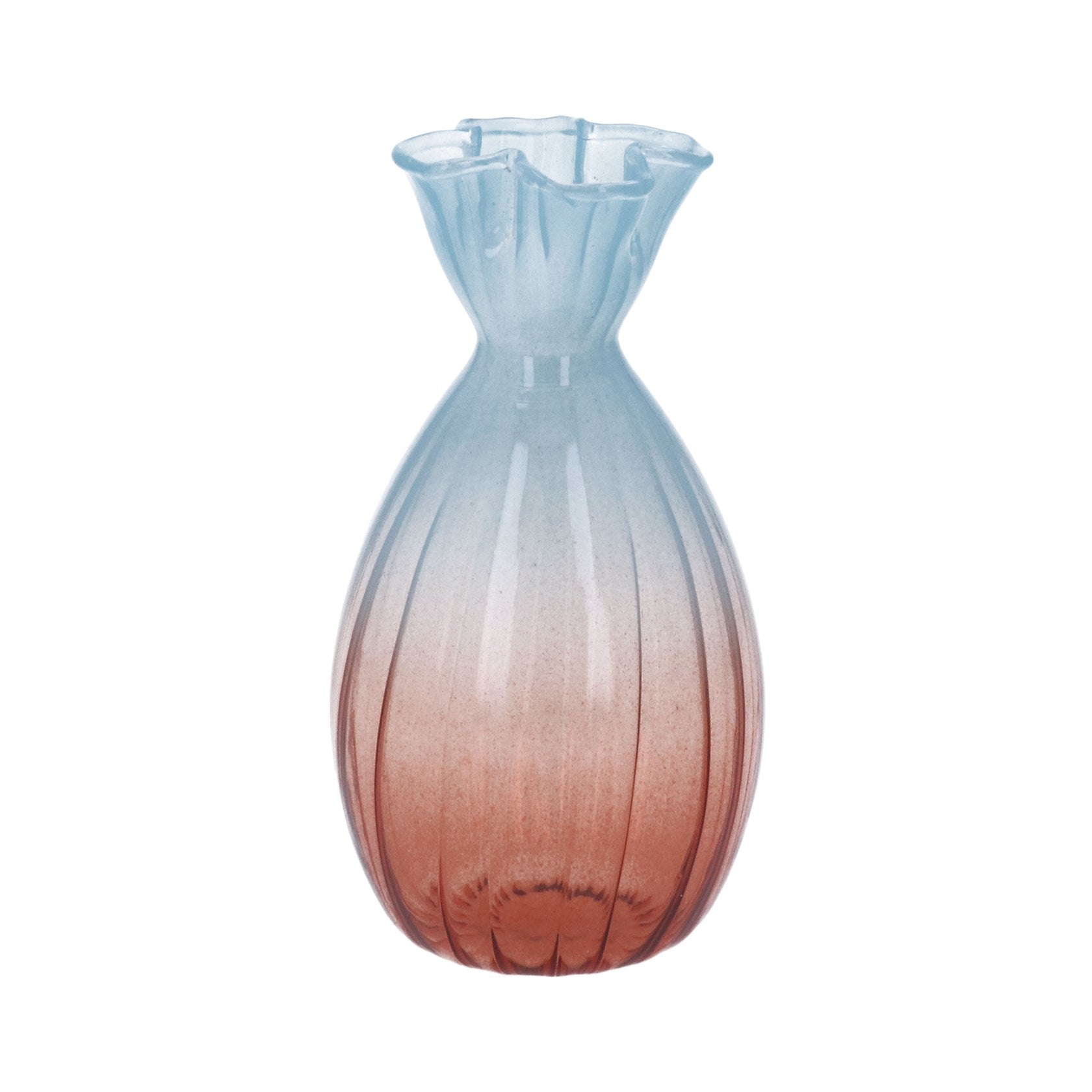 Frill Top Tall Bud Glass Vase | 13.5cm